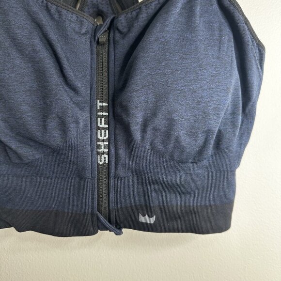 Shefit Sports Bra Womens 6 Luxe Black Zip Front Adjustable High Impact Support - Picture 4 of 7